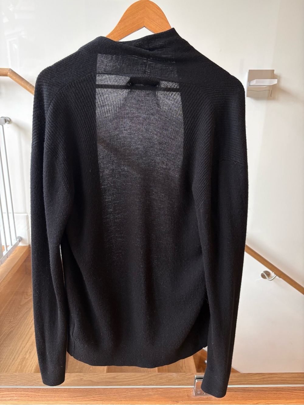 AllSaints Men’s Black Open-Front Cardigan - Picture 3 of 4